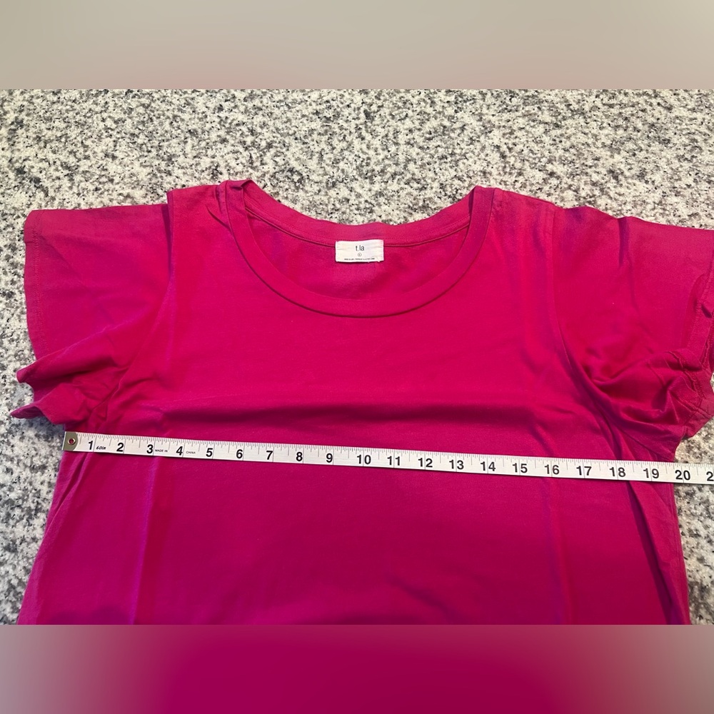 Anthropologie T.La Hot Pink T-Shirt Dress Pullover Style Size Large - Picture 5 of 6